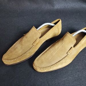 Bruno Magli Tan Suede Slip-On Loafers
